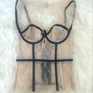 Corset lingerie with gold gems